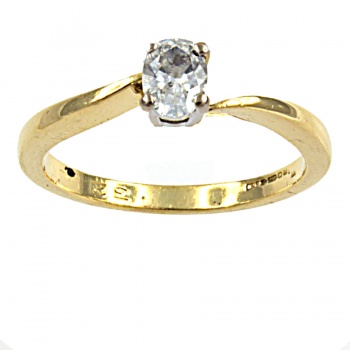 18ct gold Diamond 32pt Solitaire Ring size L½